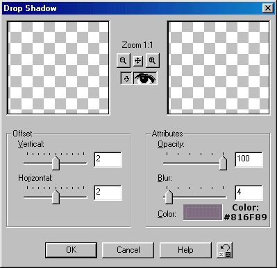 Drop Shadow Settings