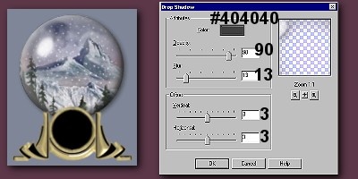 drop shadow settings