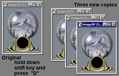 three duplicate copies of the original