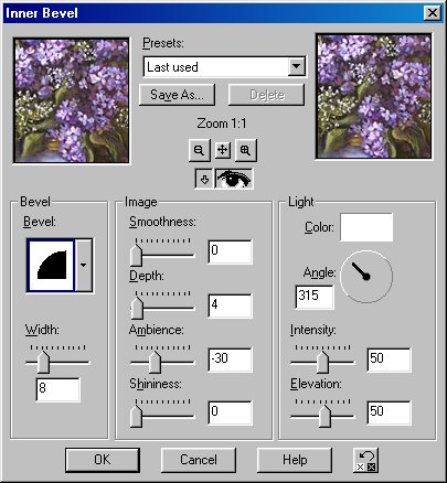 Inner Bevel Settings