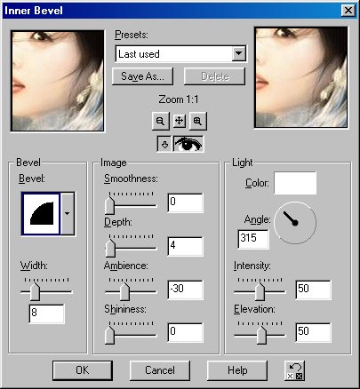 Inner Bevel Settings