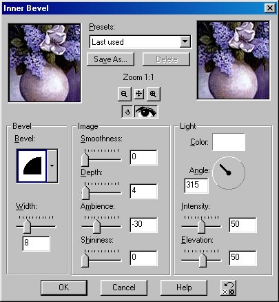 Inner Bevel Settings
