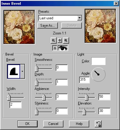 Inner Bevel Settings
