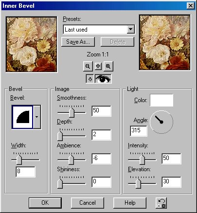 Inner Bevel Settings